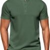 Mens Henley Shirts Short Sleeve Casual Button Down Shirts Lightweight Summer Basic Tee