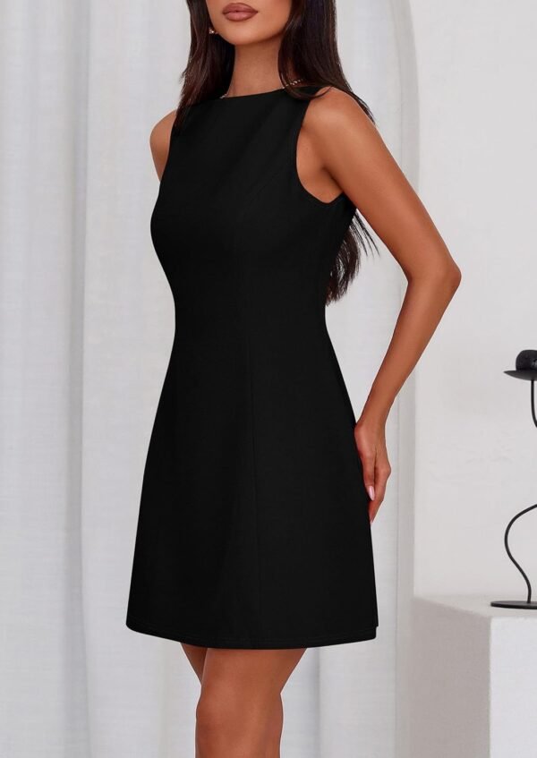 Womens Formal Short Dresses 2025 Summer Sleeveless Boat Neck A Line Elegant Mini Cocktail Party Dress
