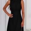 Womens Formal Short Dresses 2025 Summer Sleeveless Boat Neck A Line Elegant Mini Cocktail Party Dress