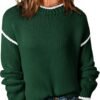 Womens Sweaters Crewneck Long Sleeve Knit Pullover Sweater Casual Fall Tops for Women 2025