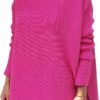 Women's Turtleneck Oversized Sweaters Long Batwing Sleeve Spilt Hem Tunic Pullover Knit Tops