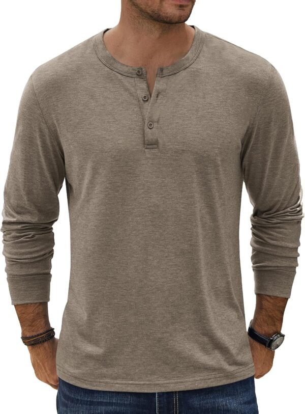 811CZs4Rr0L._AC_SL1500 Men's Henley T-Shirt Long Sleeve Casual Lightweight Pullover Shirts Soft Stretch Basic Tees Fall Tops