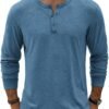 811rtf9ZOlL._AC_SL1500 Men's Henley T-Shirt Long Sleeve Casual Lightweight Pullover Shirts Soft Stretch Basic Tees Fall Tops
