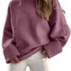 Women's Oversized Sweaters 2025 Long Sleeve Fuzzy Knit Casual Chunky Pullover Sweater Fall Outfits Clothes