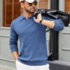 812eVk3qYJL._AC_SL1500 Mens Sweaters Polos Long Sleeve V Neck Knit Polo Lightweight Casual Pullover Sweater