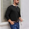 Mens Henley Long Sleeve Shirts Waffle T-Shirt Lightweight Thermal Undershirts S-XXL