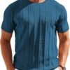 Men's T- Shirts Short Sleeve Knit Sweater Shirt Casual Crewneck Ribbed Pullover Tees