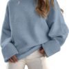 Women's Oversized Sweaters 2025 Long Sleeve Fuzzy Knit Casual Chunky Pullover Sweater Fall Outfits Clothes
