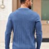 81BUHGb12GL._AC_SL1500 Mens Sweaters Polos Long Sleeve V Neck Knit Polo Lightweight Casual Pullover Sweater