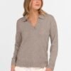 Womens Polo V Neck Long Sleeve Sweaters Lightweight Dressy Casual Business Basic Knit Pullover Top 2025 Fall Outfits