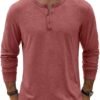 81FL6zQwxLL._AC_SL1500 Men's Henley T-Shirt Long Sleeve Casual Lightweight Pullover Shirts Soft Stretch Basic Tees Fall Tops