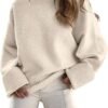 Women's Oversized Sweaters 2025 Long Sleeve Fuzzy Knit Casual Chunky Pullover Sweater Fall Outfits Clothes