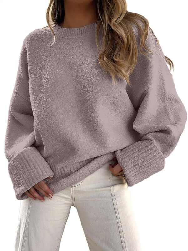 Women's Oversized Sweaters 2025 Long Sleeve Fuzzy Knit Casual Chunky Pullover Sweater Fall Outfits Clothes