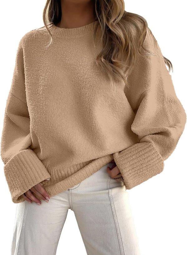 Women's Oversized Sweaters 2025 Long Sleeve Fuzzy Knit Casual Chunky Pullover Sweater Fall Outfits Clothes