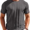 Men's T- Shirts Short Sleeve Knit Sweater Shirt Casual Crewneck Ribbed Pullover Tees