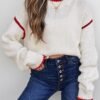 Womens Sweaters Crewneck Long Sleeve Knit Pullover Sweater Casual Fall Tops for Women 2025