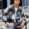 Men's Flannel Shirts Casual Button Down Plaid Shirt Jacket Long Sleeve Fleece Shacket with Pockets