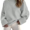 Women's Oversized Sweaters 2025 Long Sleeve Fuzzy Knit Casual Chunky Pullover Sweater Fall Outfits Clothes
