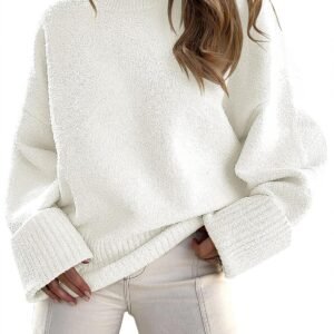 Women's Oversized Sweaters 2025 Long Sleeve Fuzzy Knit Casual Chunky Pullover Sweater Fall Outfits Clothes