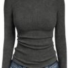 Long Sleeve Shirts for Women Fall Fashion Thermal Shirts Rib Knit Winter Clothing Warm Undershirts Basic T-Shirts