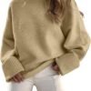 Women's Oversized Sweaters 2025 Long Sleeve Fuzzy Knit Casual Chunky Pullover Sweater Fall Outfits Clothes