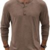 81UUL58HhDL._AC_SL1500 Men's Henley T-Shirt Long Sleeve Casual Lightweight Pullover Shirts Soft Stretch Basic Tees Fall Tops