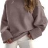 Women's Oversized Sweaters 2025 Long Sleeve Fuzzy Knit Casual Chunky Pullover Sweater Fall Outfits Clothes