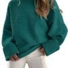 Women's Oversized Sweaters 2025 Long Sleeve Fuzzy Knit Casual Chunky Pullover Sweater Fall Outfits Clothes