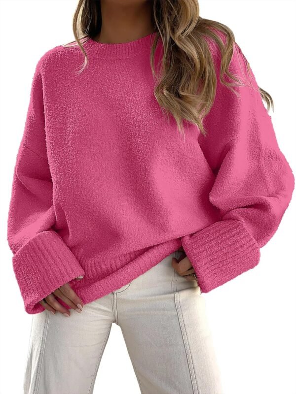 Women's Oversized Sweaters 2025 Long Sleeve Fuzzy Knit Casual Chunky Pullover Sweater Fall Outfits Clothes