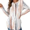 Womens Long Sleeve Shirts Loose Tunic Tops Round Neck Lightweight Side Split Casual 2025 Trendy Basic Tshirts Blouse