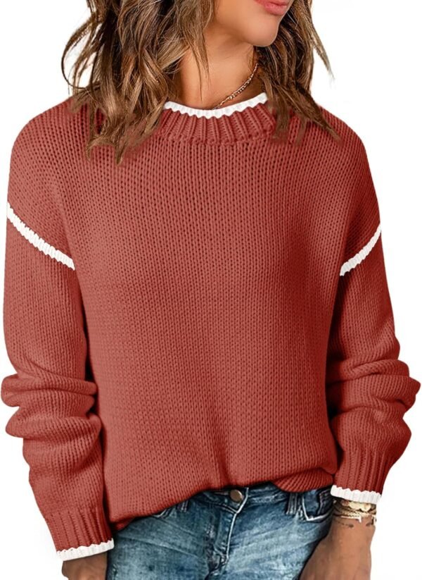 Womens Sweaters Crewneck Long Sleeve Knit Pullover Sweater Casual Fall Tops for Women 2025