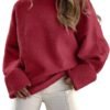 Women's Oversized Sweaters 2025 Long Sleeve Fuzzy Knit Casual Chunky Pullover Sweater Fall Outfits Clothes