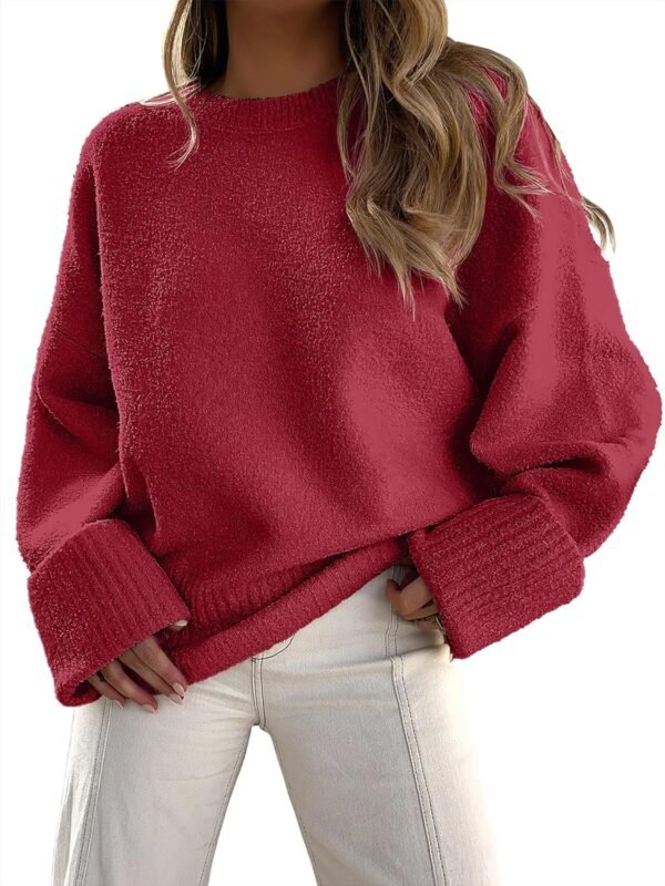 Women's Oversized Sweaters 2025 Long Sleeve Fuzzy Knit Casual Chunky Pullover Sweater Fall Outfits Clothes
