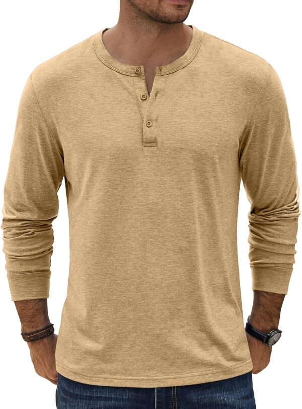 81jmGYb03FL._AC_SL1500 Men's Henley T-Shirt Long Sleeve Casual Lightweight Pullover Shirts Soft Stretch Basic Tees Fall Tops