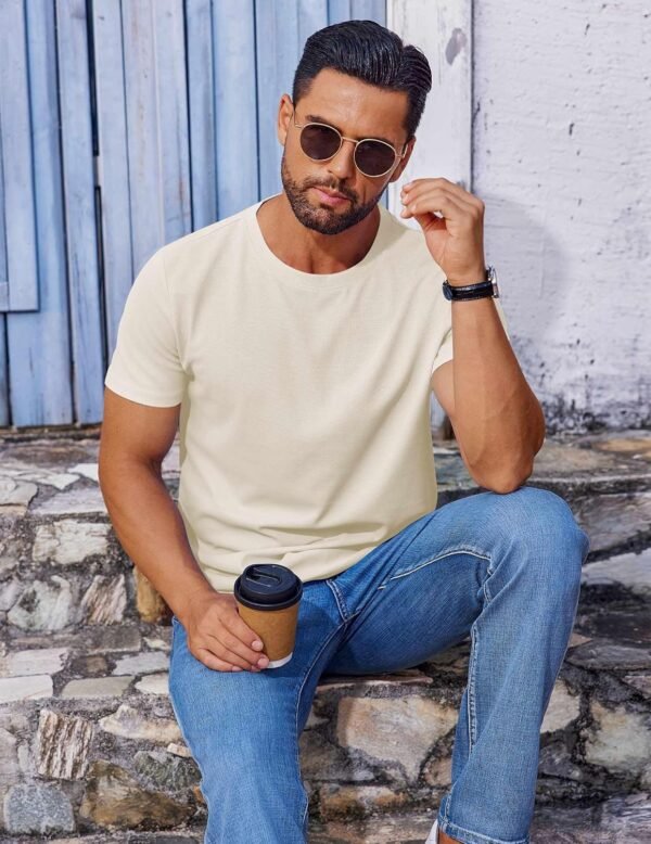 81lRsvECdVL._AC_SL1500 Men's T Shirt Short Sleeve Crew Neck T-Shirt Casual Summer Classic Basic Tee Shirts