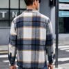 Men's Flannel Shirts Casual Button Down Plaid Shirt Jacket Long Sleeve Fleece Shacket with Pockets