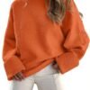 Women's Oversized Sweaters 2025 Long Sleeve Fuzzy Knit Casual Chunky Pullover Sweater Fall Outfits Clothes