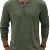 81rngwunbHL._AC_SL1500 Men's Henley T-Shirt Long Sleeve Casual Lightweight Pullover Shirts Soft Stretch Basic Tees Fall Tops