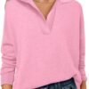 Womens Polo V Neck Long Sleeve Sweaters Lightweight Dressy Casual Business Basic Knit Pullover Top 2025 Fall Outfits