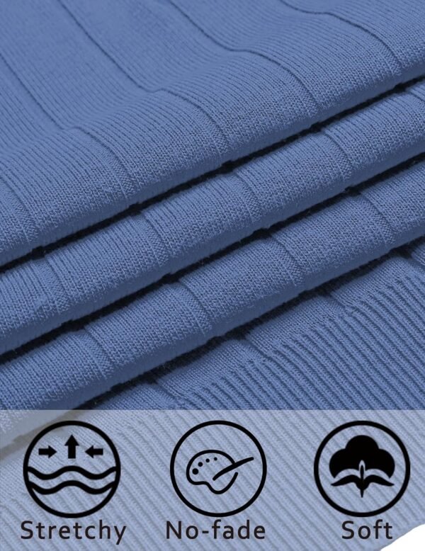 81va2OVOOSL._AC_SL1500 Mens Sweaters Polos Long Sleeve V Neck Knit Polo Lightweight Casual Pullover Sweater