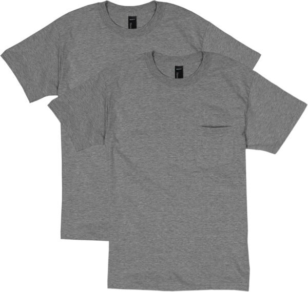 Pocket, Heavyweight Cotton Pocket Tee for Men, Full-Cut T-Shirt, 1 Or 2 Pack