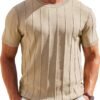 Men's T- Shirts Short Sleeve Knit Sweater Shirt Casual Crewneck Ribbed Pullover Tees