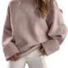 Women's Oversized Sweaters 2025 Long Sleeve Fuzzy Knit Casual Chunky Pullover Sweater Fall Outfits Clothes