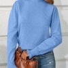 81xQdsMD-uL._AC_SL1500 Womens Ruffle Mock Neck Sweater Puff Long Sleeve Fall Soft Knit Casual Pullover Sweaters Top