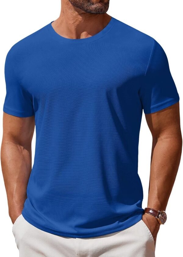 81y677Hh4kL._AC_SL1500 Men's T Shirt Short Sleeve Crew Neck T-Shirt Casual Summer Classic Basic Tee Shirts