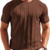 Men's T- Shirts Short Sleeve Knit Sweater Shirt Casual Crewneck Ribbed Pullover Tees