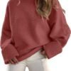 Women's Oversized Sweaters 2025 Long Sleeve Fuzzy Knit Casual Chunky Pullover Sweater Fall Outfits Clothes