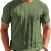 Men's T- Shirts Short Sleeve Knit Sweater Shirt Casual Crewneck Ribbed Pullover Tees