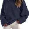 Women's Oversized Sweaters 2025 Long Sleeve Fuzzy Knit Casual Chunky Pullover Sweater Fall Outfits Clothes
