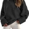 Women's Oversized Sweaters 2025 Long Sleeve Fuzzy Knit Casual Chunky Pullover Sweater Fall Outfits Clothes